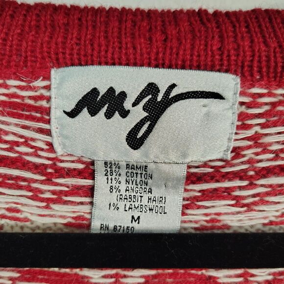 Vtg MY Christmas Snowflake Tunic Sweater MEDIUM Men's Cotton Blend Long Sleeve - Picture 3 of 5